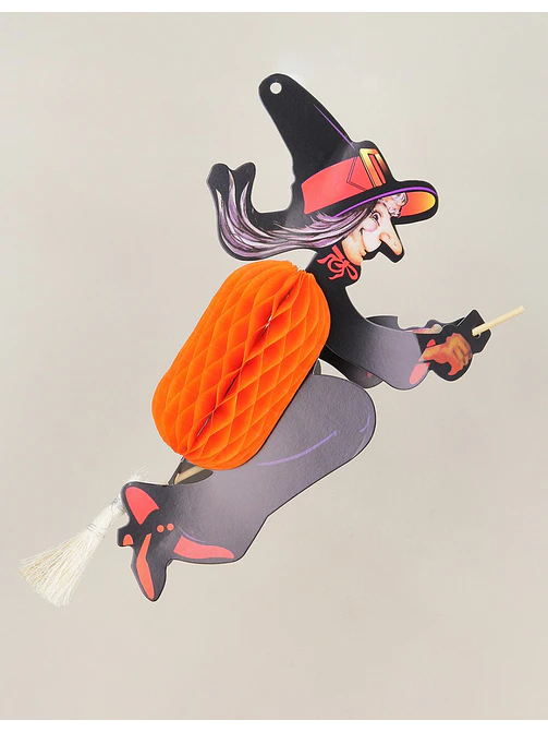 ADORNO DE PAPEL HALLOWEEN BRUJA C/U                3