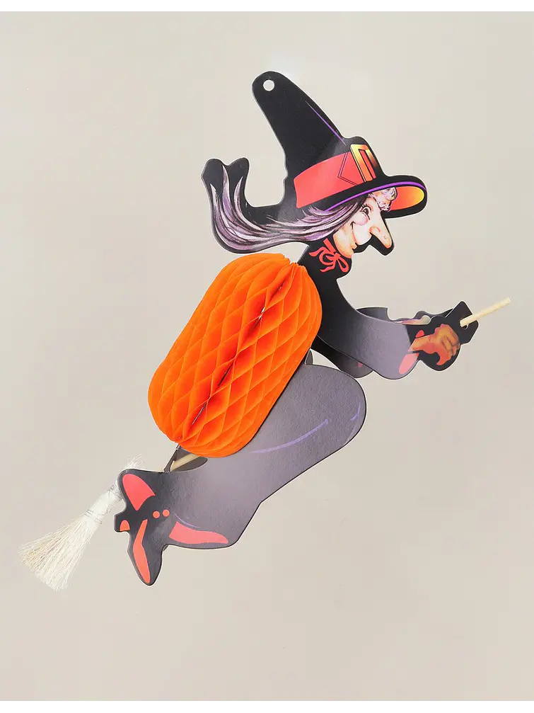 ADORNO DE PAPEL HALLOWEEN BRUJA C/U                3