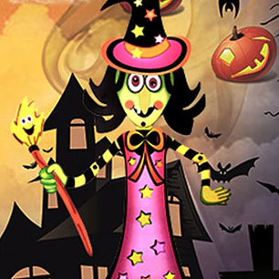 ADORNO DE PAPEL HALLOWEEN BRUJA VERDE C/U         