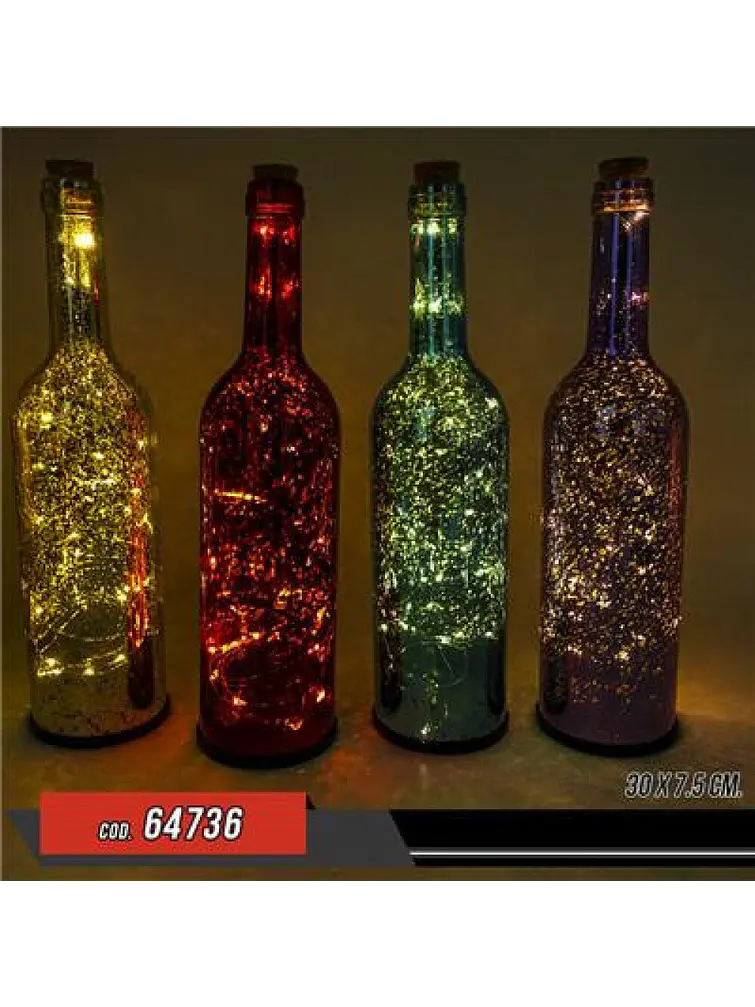  VELADOR LED BOTELLA 7.5*30 C/U 2