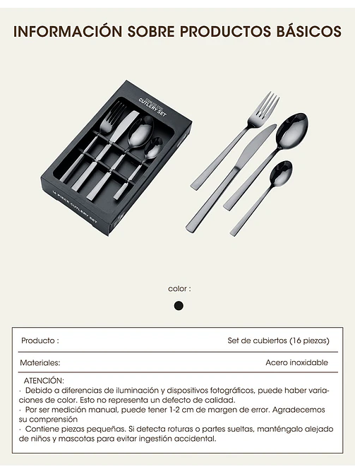 SET DE CUBIERTOS C/U 10