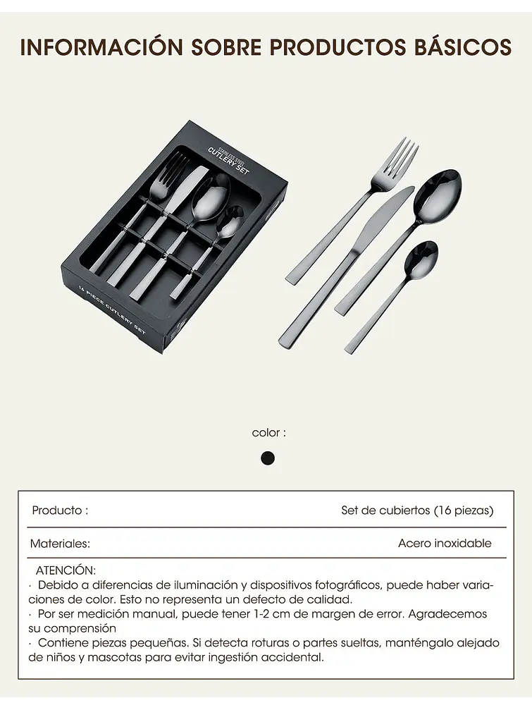 SET DE CUBIERTOS C/U 10