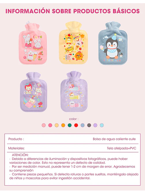 BOLSA DE AGUA CALIENTE C/U 10