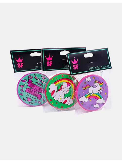 ESPEJO DE CARTERA UNICORNIO C/U 3