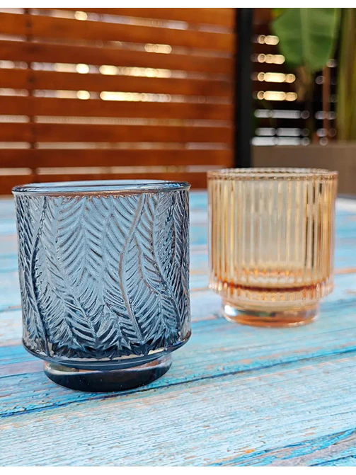 VASO DE VIDRIO COLORES 7*6 C/U 6