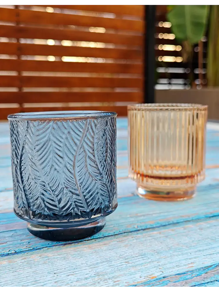 VASO DE VIDRIO COLORES 7*6 C/U 6