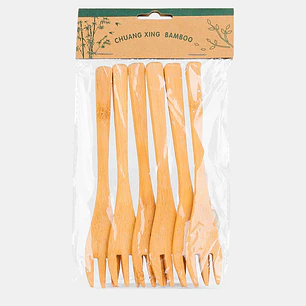 TENEDOR DE MADERA 16CM PCS*6