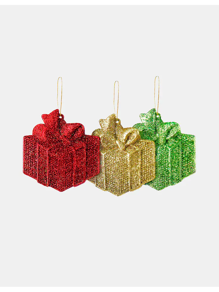 COLGANTE C/PURPURINA NAVIDAD PCS*3 1