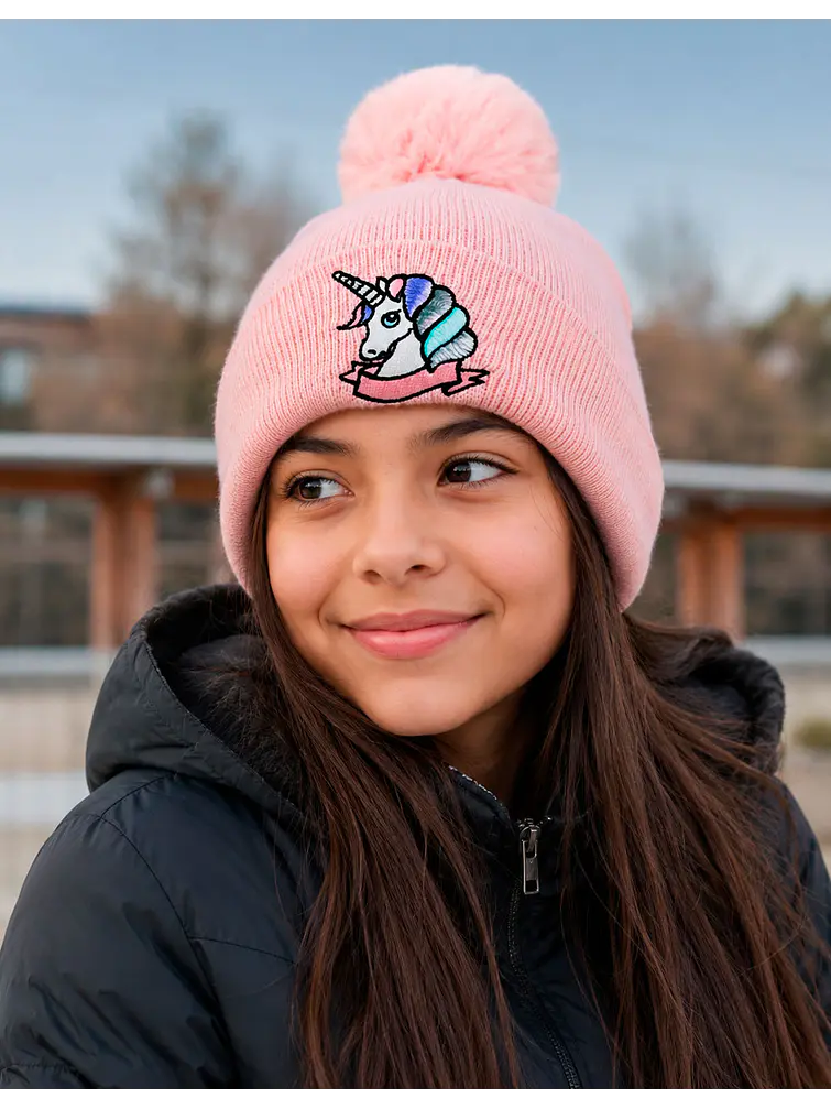 GORRO UNICORNIO CON POMPON C/U 2