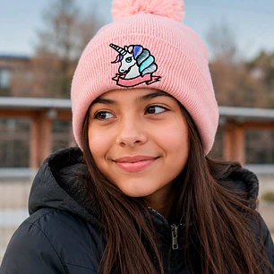 GORRO UNICORNIO CON POMPON C/U