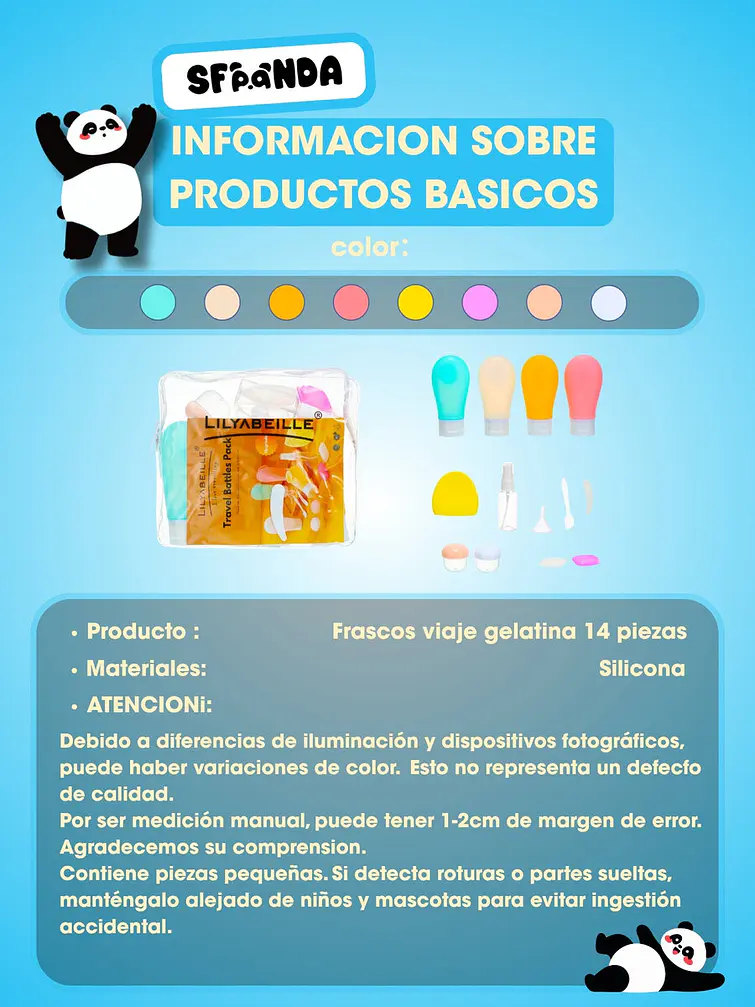 SET DE BOTELLAS DE VIAJE C/U 6