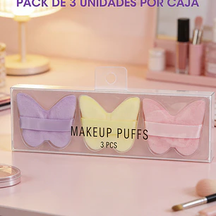 ESPONJAS DE MAQUILLAJE CON FORMA DE MARIPOSA PCS*3
