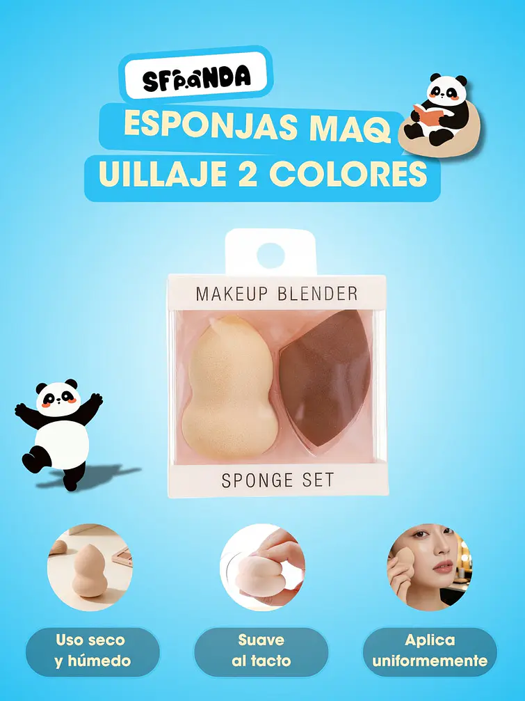 ESPONJAS DE MAQUILLAJE PCS*2 5