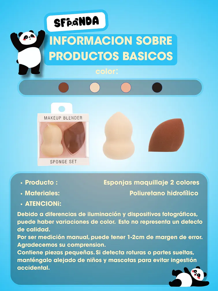 ESPONJAS DE MAQUILLAJE PCS*2 6