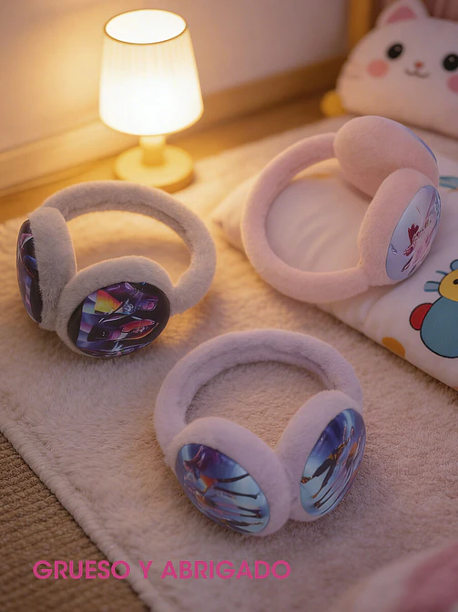 OREJERAS DE PELUCHE CON ILUSTRACIÓN K-POP C/U 2