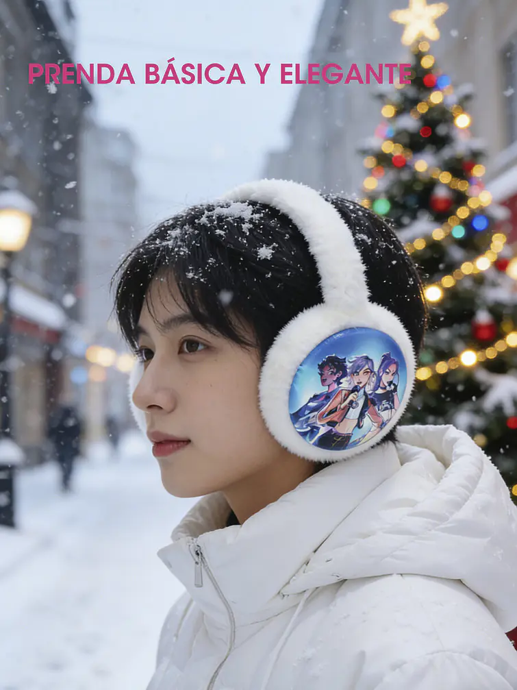 OREJERAS DE PELUCHE CON ILUSTRACIÓN K-POP C/U 4