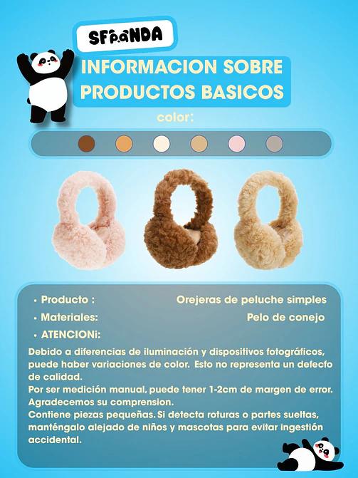 OREJERAS DE PELUCHE C/U 7
