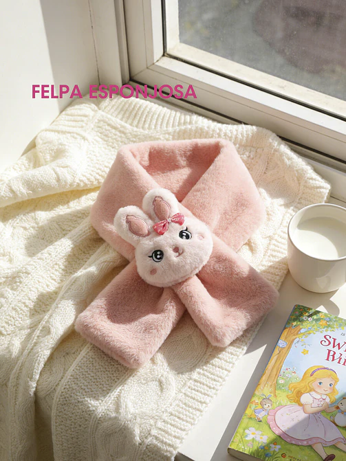 BUFANDA INFANTIL CON DISEÑO DE CONEJO C/U 4