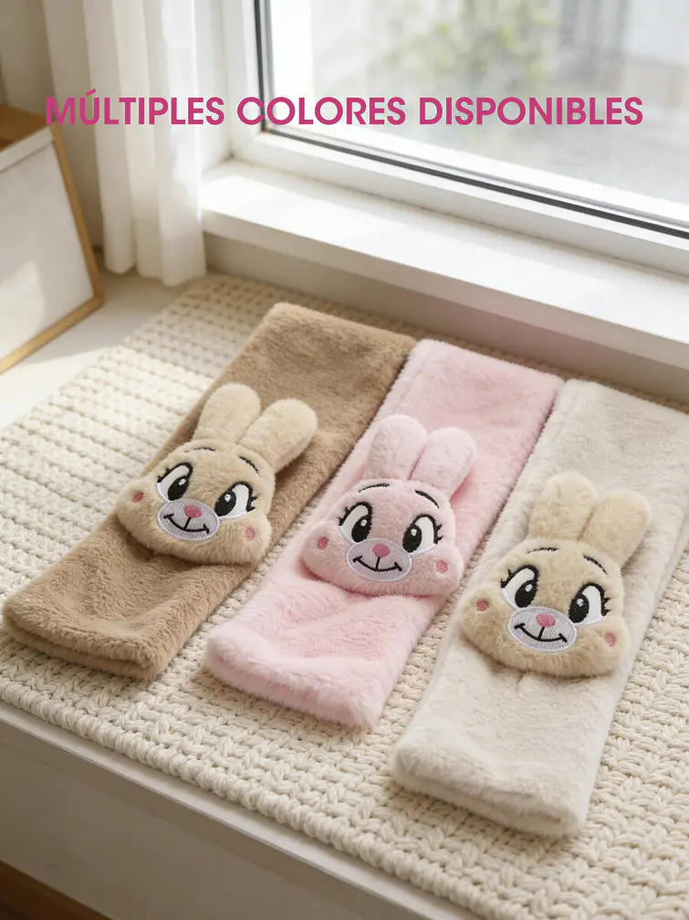 BUFANDA INFANTIL CON DISEÑO DE CONEJO C/U 4