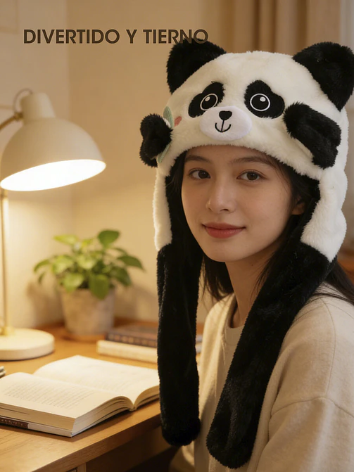 GORRO DE PELUCHE PANDA C/U 4
