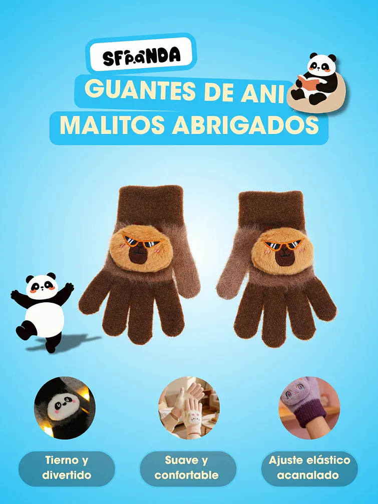 GUANTES INFANTILES DE ANIMALITOS C/U 7