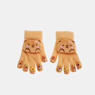 GUANTES INFANTILES CON DISEÑO CAPIBARA C/U