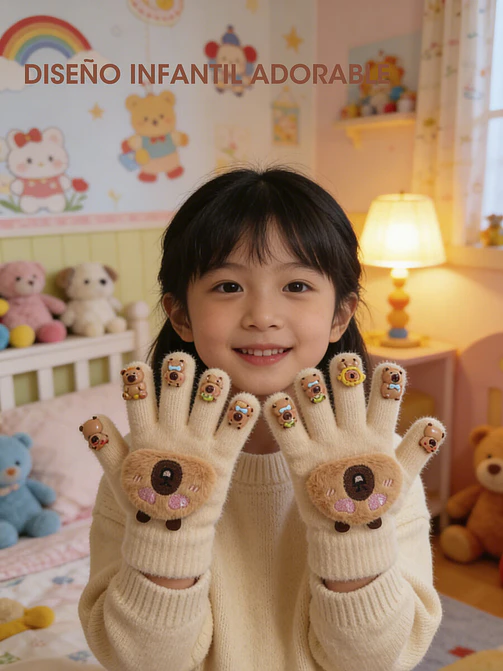 GUANTES INFANTILES CON DISEÑO CAPIBARA C/U 5