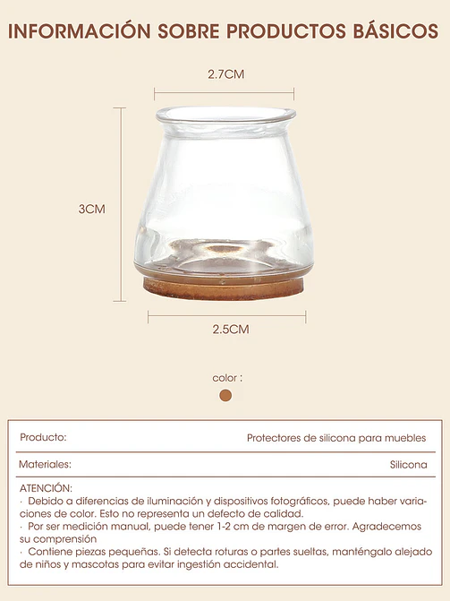 FUNDA PARA PIE DE MESA DE SILICONA PCS*4 4