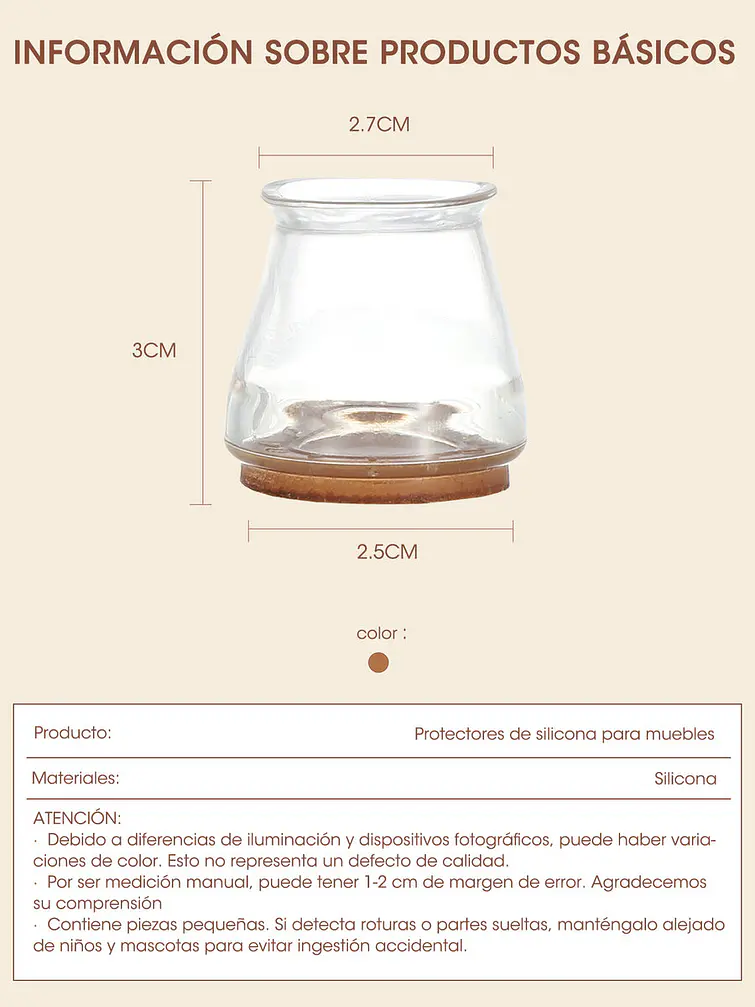 FUNDA PARA PIE DE MESA DE SILICONA PCS*4 4