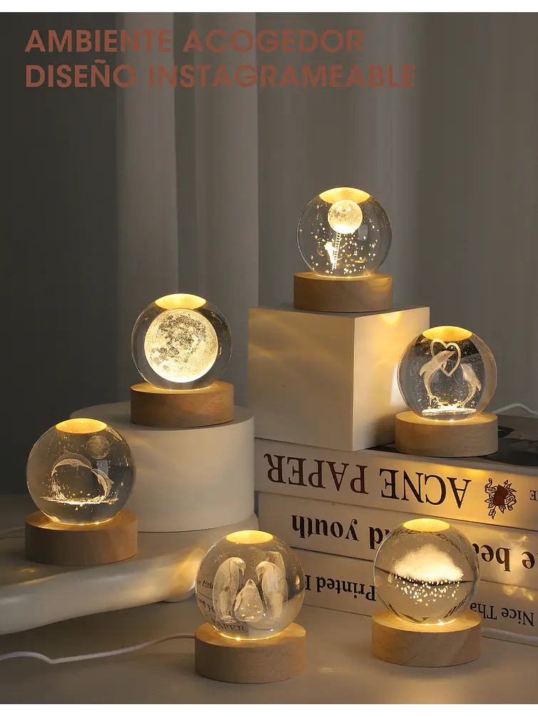 BOLA DE CRISTAL 6 CM C/U 9