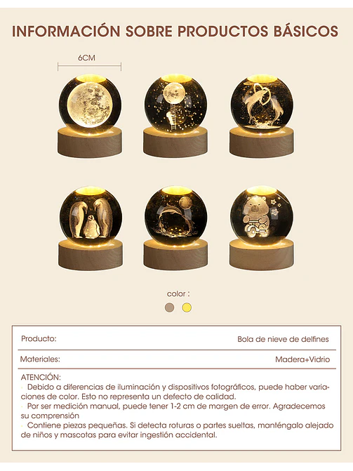 BOLA DE CRISTAL 6 CM C/U 12