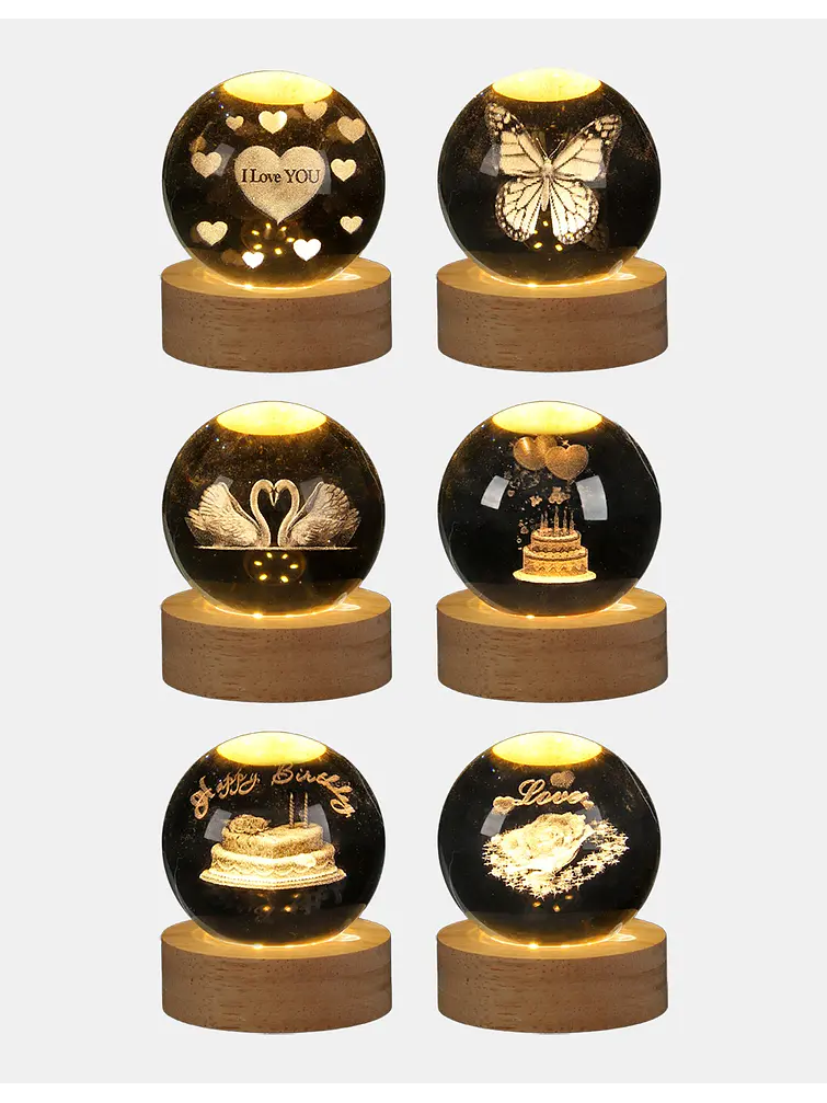 BOLA DE CRISTAL 6 CM C/U 8