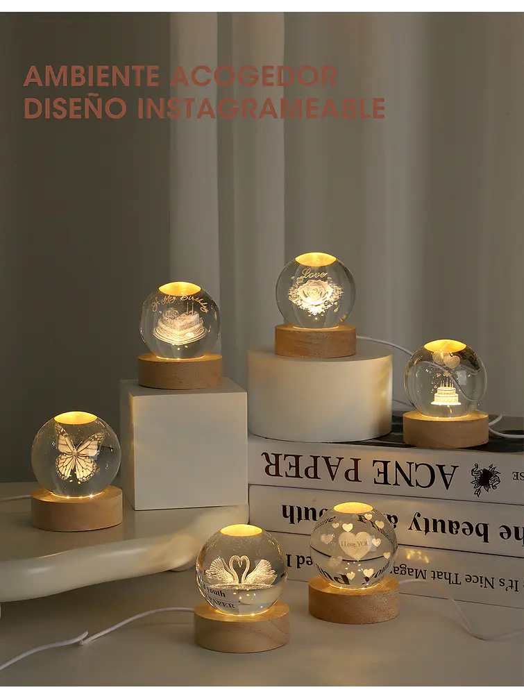 BOLA DE CRISTAL 6 CM C/U 9