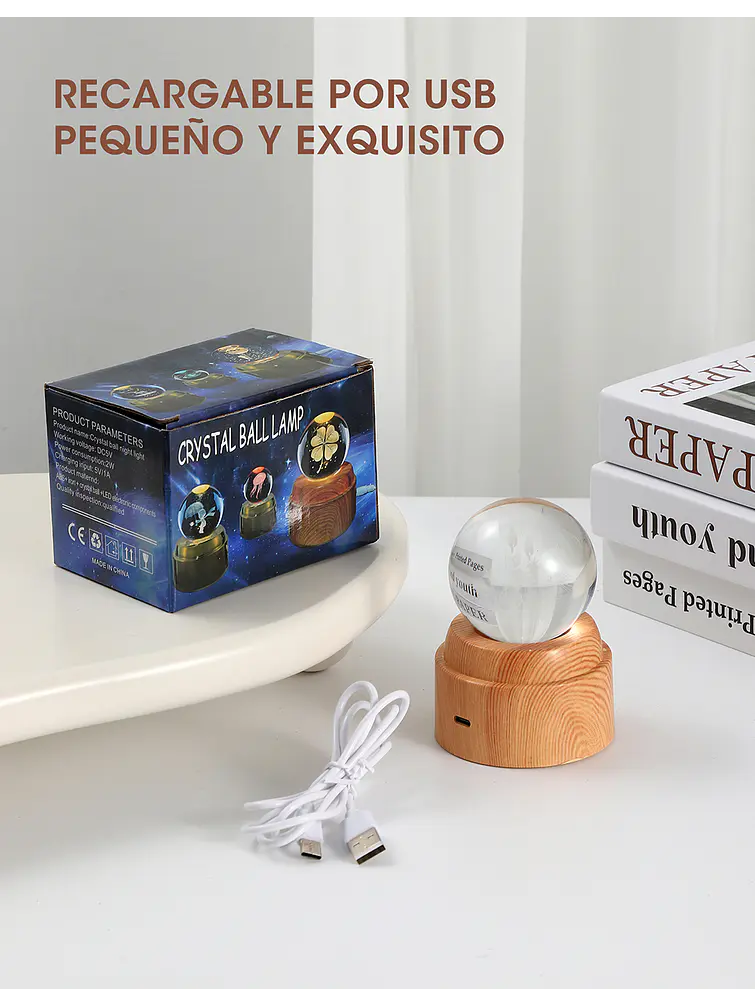 BOLA DE CRISTAL 6 CM C/U 8