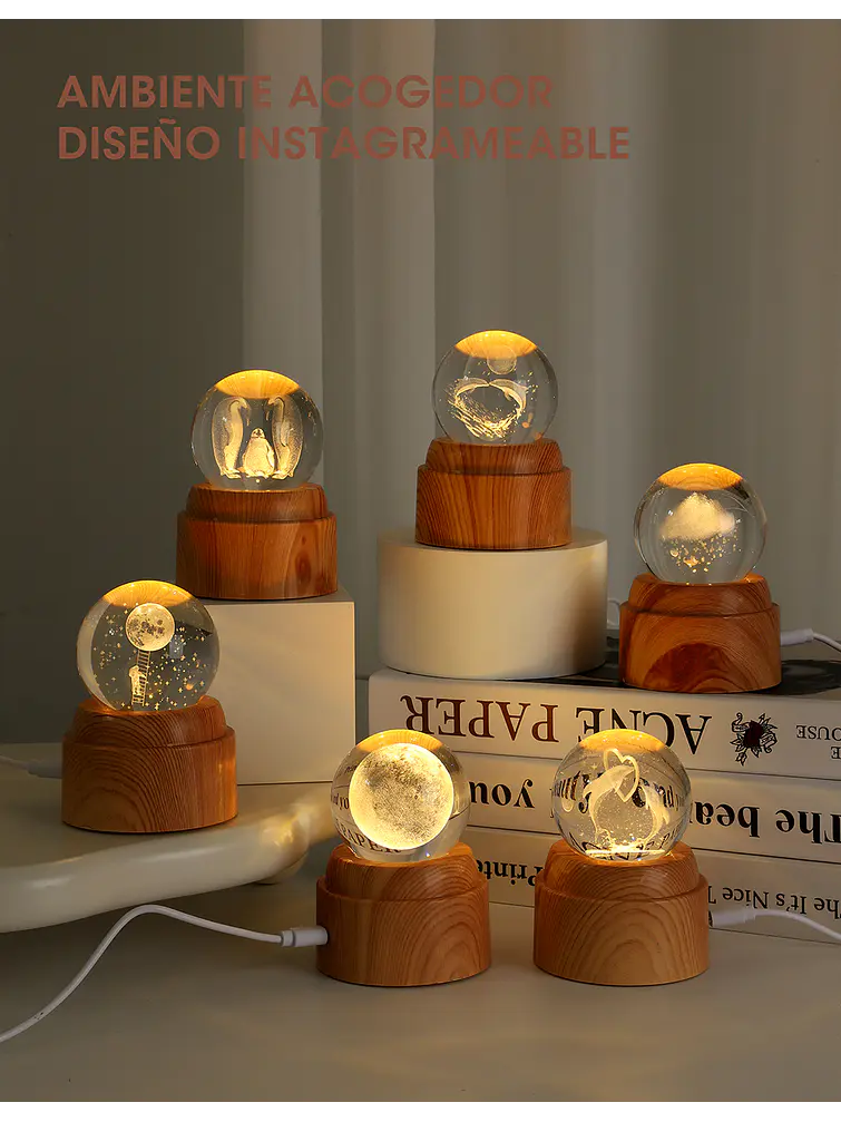 BOLA DE CRISTAL 6 CM C/U 9