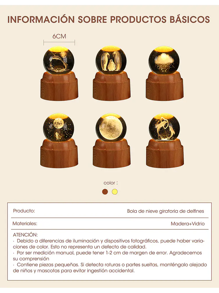 BOLA DE CRISTAL 6 CM C/U 12