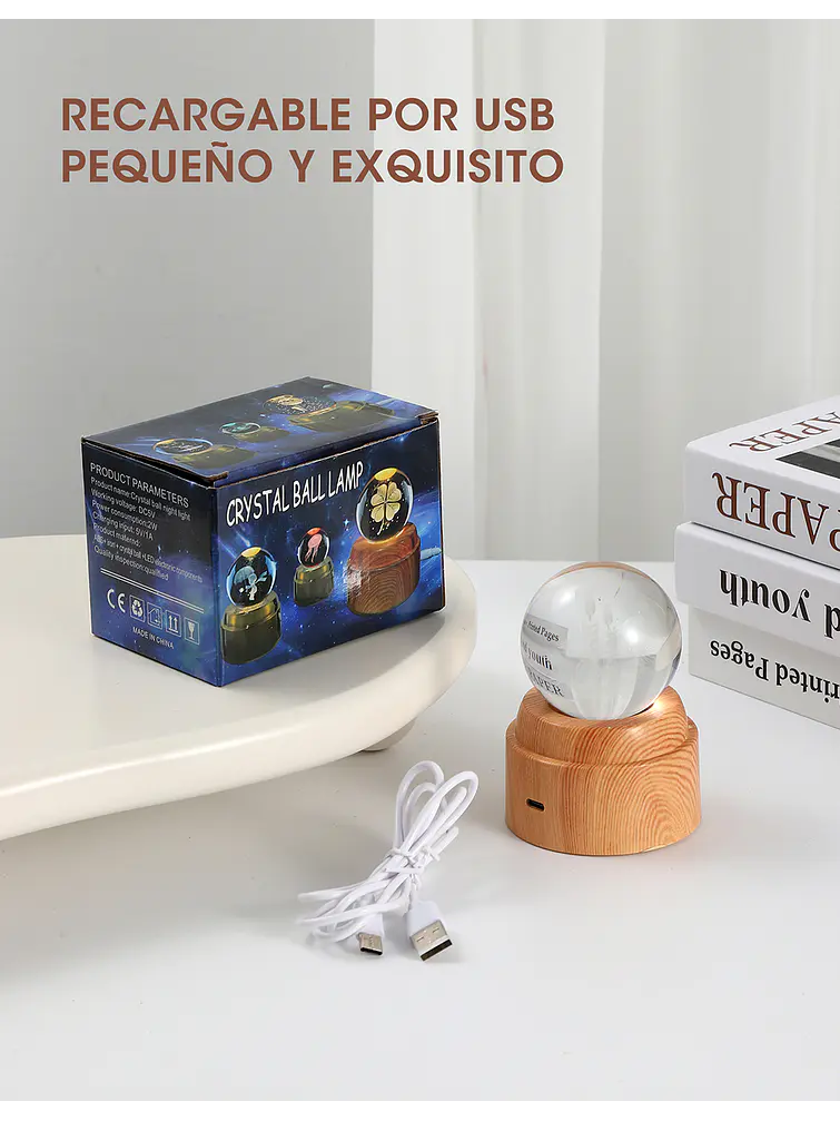 BOLA DE CRISTAL 6 CM C/U 9