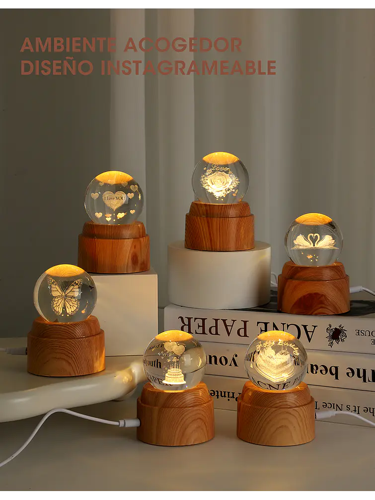 BOLA DE CRISTAL 6 CM C/U 10