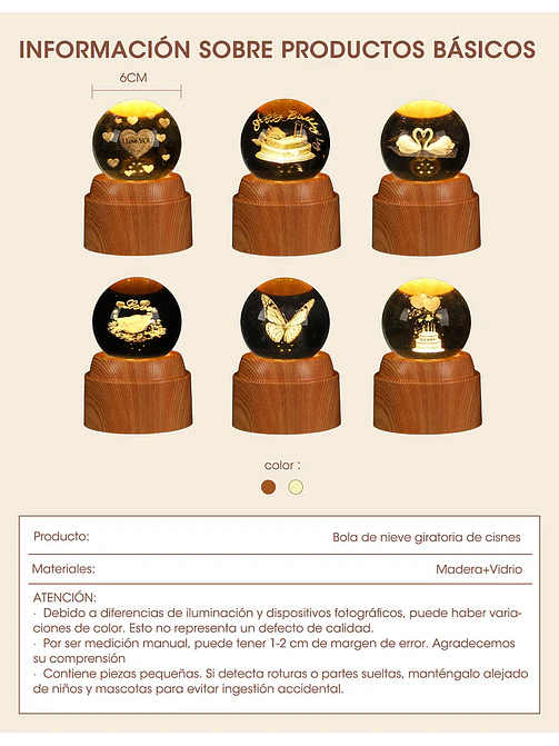 BOLA DE CRISTAL 6 CM C/U 12