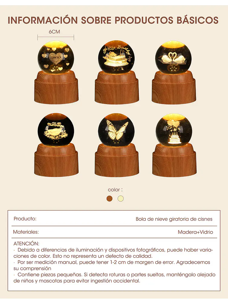BOLA DE CRISTAL 6 CM C/U 12