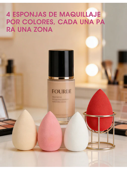 SET DE ESPONJA DE MAQUILLAJE C/U 4