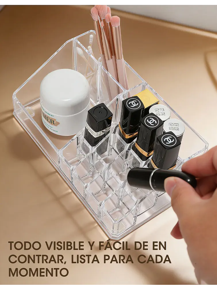 ORGANIZADOR  MAQUILLAJE C/U 6