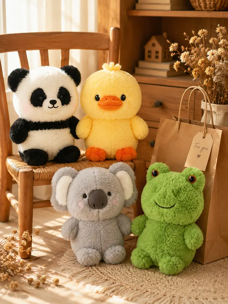 PELUCHE DE ANIMALES C/U 4