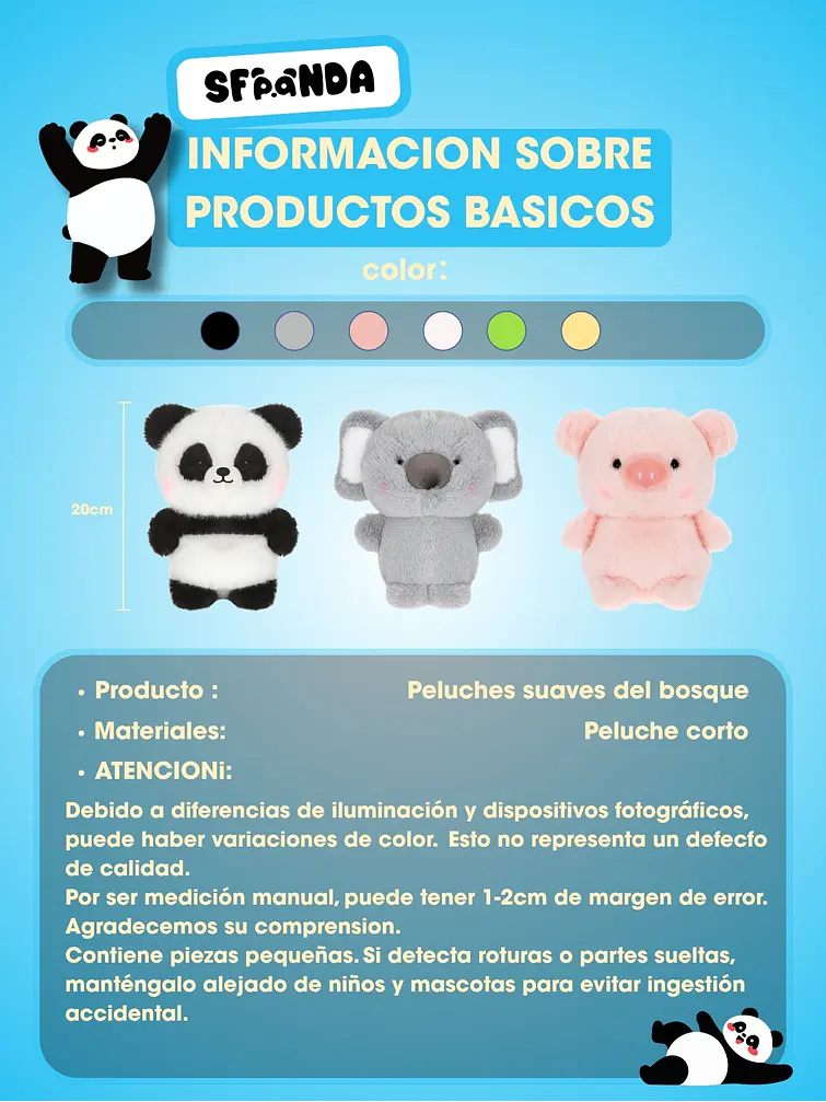 PELUCHE DE ANIMALES C/U 5
