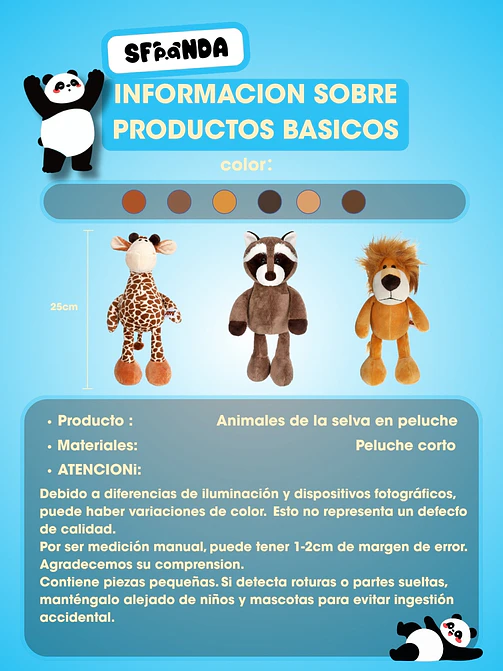 PELUCHE DE ANIMALES C/U 6