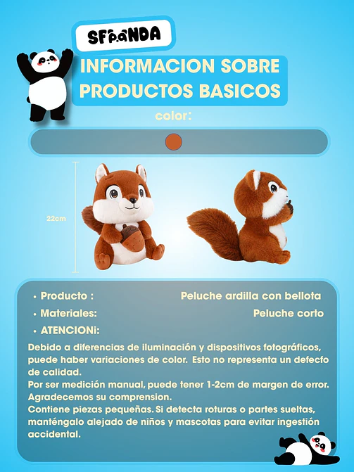 PELUCHE DE ARDILLA C/U 4