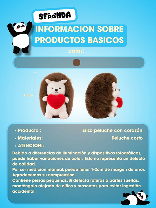 PELUCHE DE ERIZO C/U 4