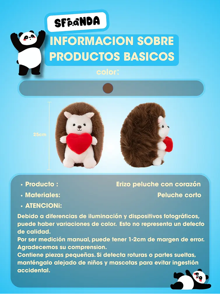 PELUCHE DE ERIZO C/U 4