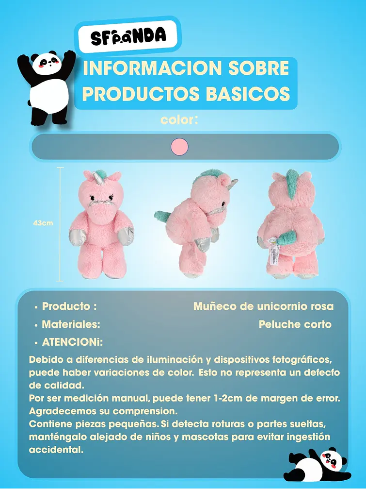 PELUCHE DE UNICORNIO C/U 4