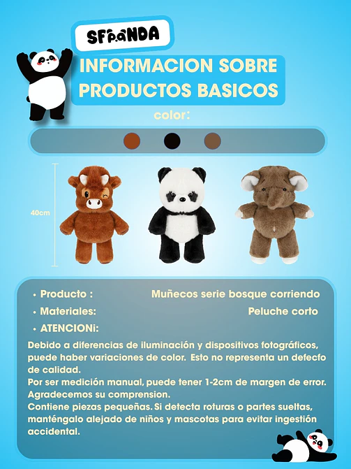 PELUCHE DE ANIMALES C/U 5
